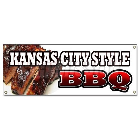 Signmission KANSAS CITY STYLEBBQ BANNER SIGN beef brisket ribs pork barbque open B-Kansas City Style BBQ